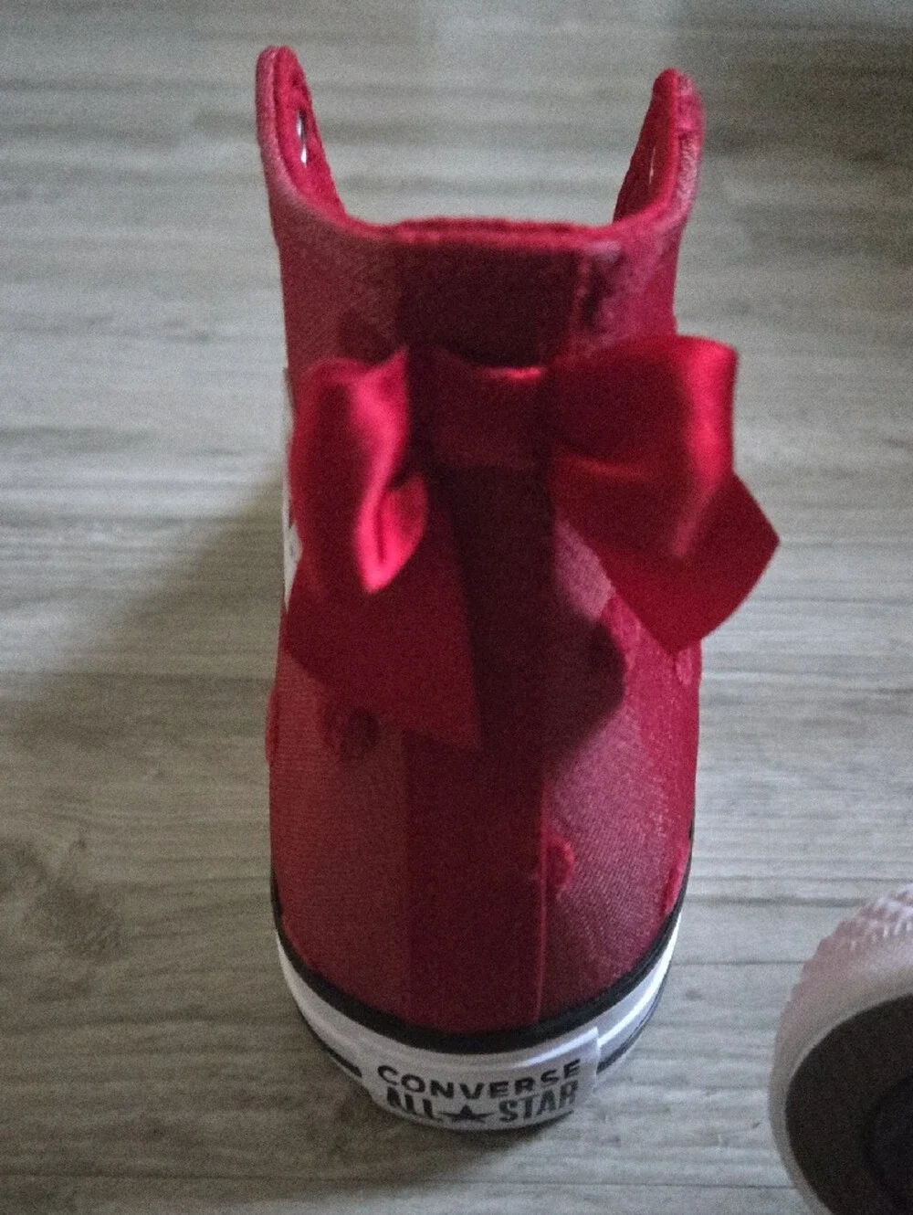 Converse Kids Red High-Top Polka Dot Sneakers with Bow